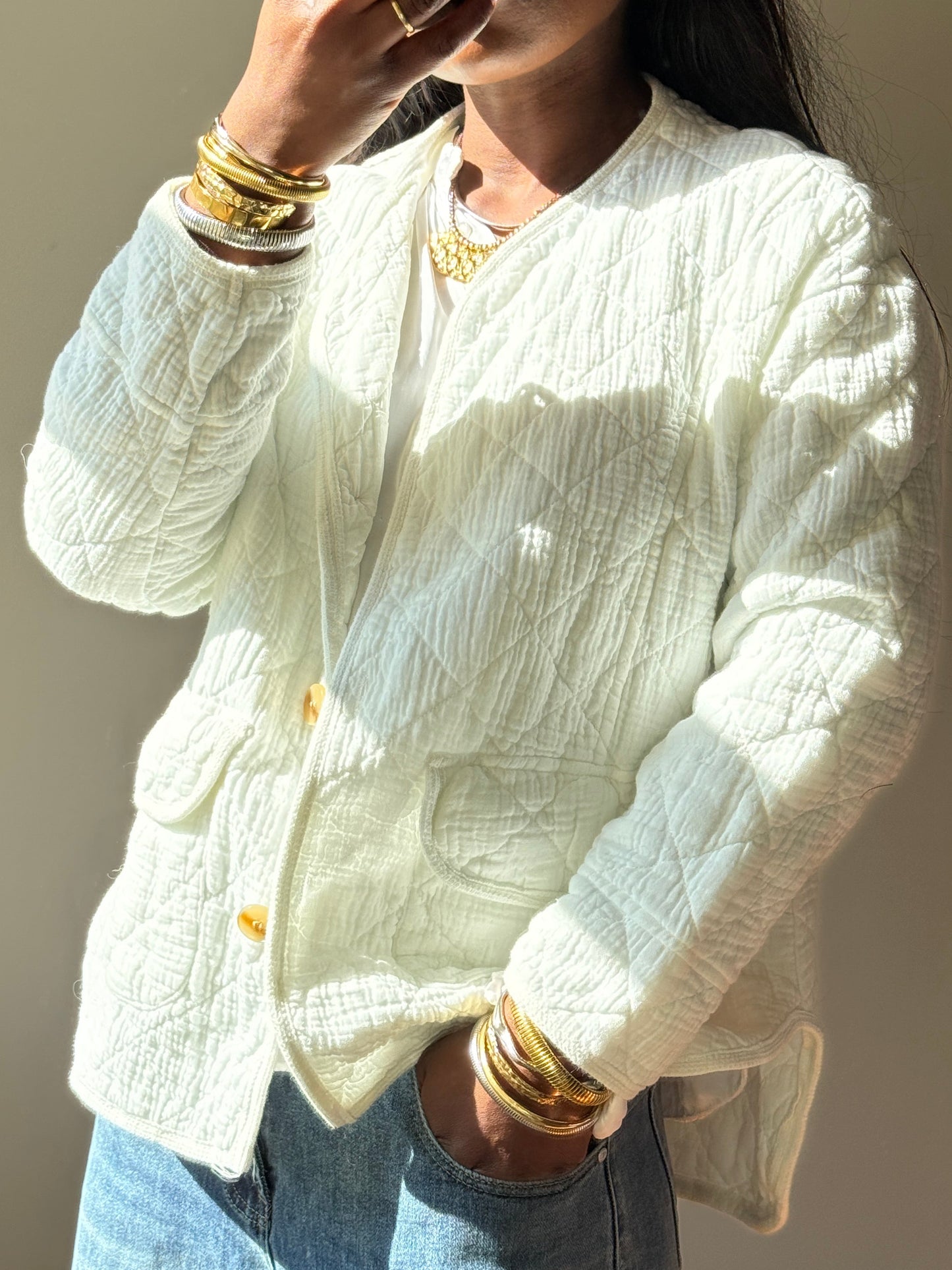 Jacket with Button Closure, Two front Pockets, One Size (34-40), Normal Fit, New with Tags