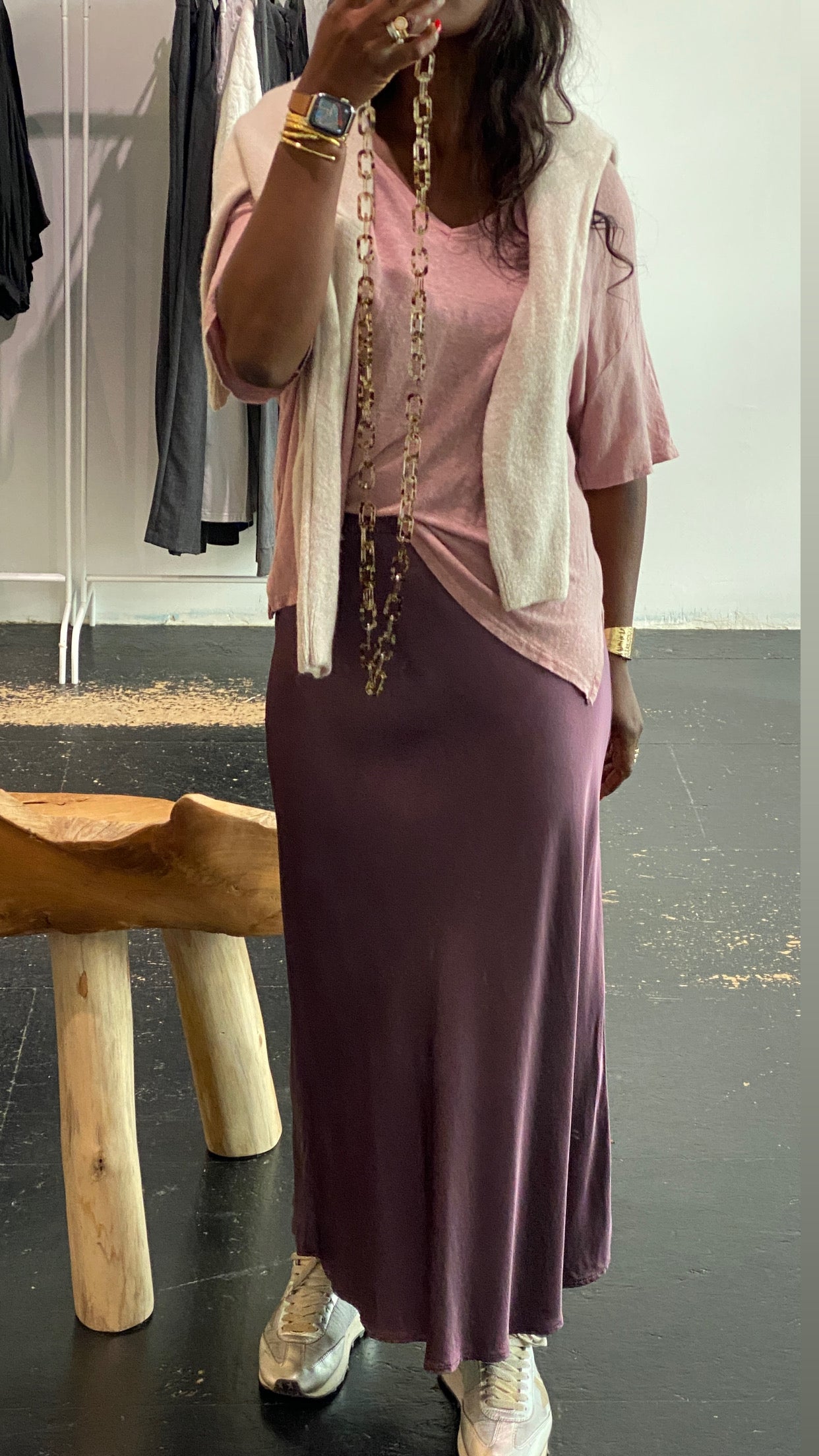 LEXIE silk/viscose skirt color prune