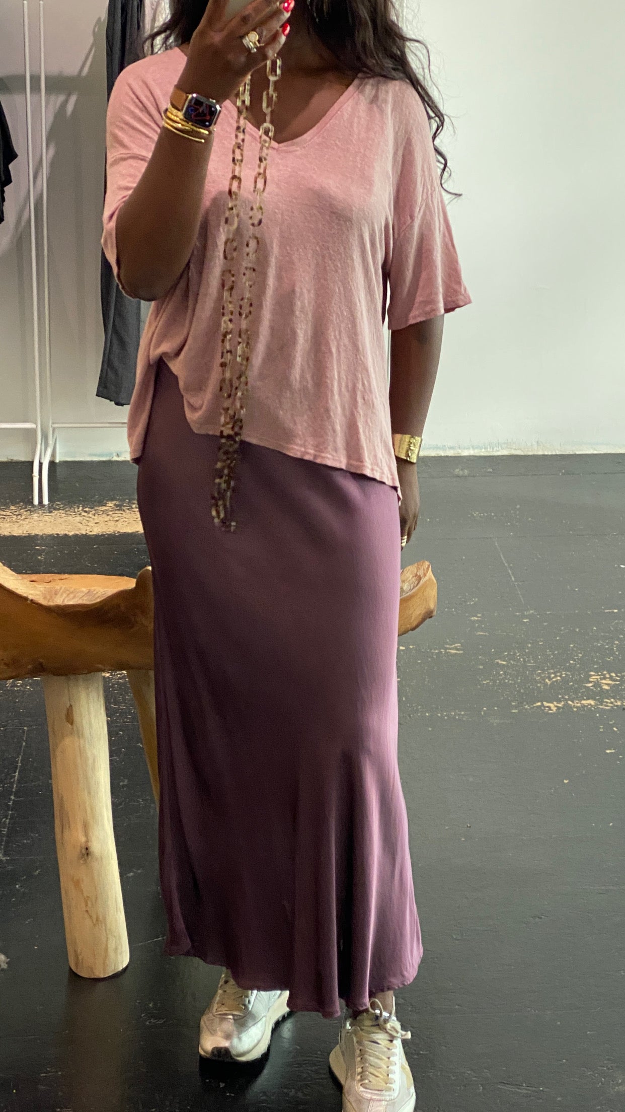 LEXIE silk/viscose skirt color prune