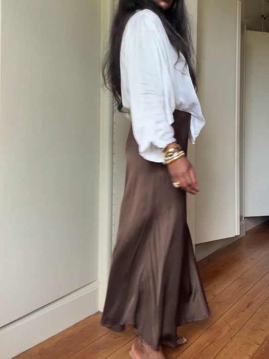 Viscose Silk feel Skirt, length 90cm, One Size (34-42), elastic waist, New with Tags