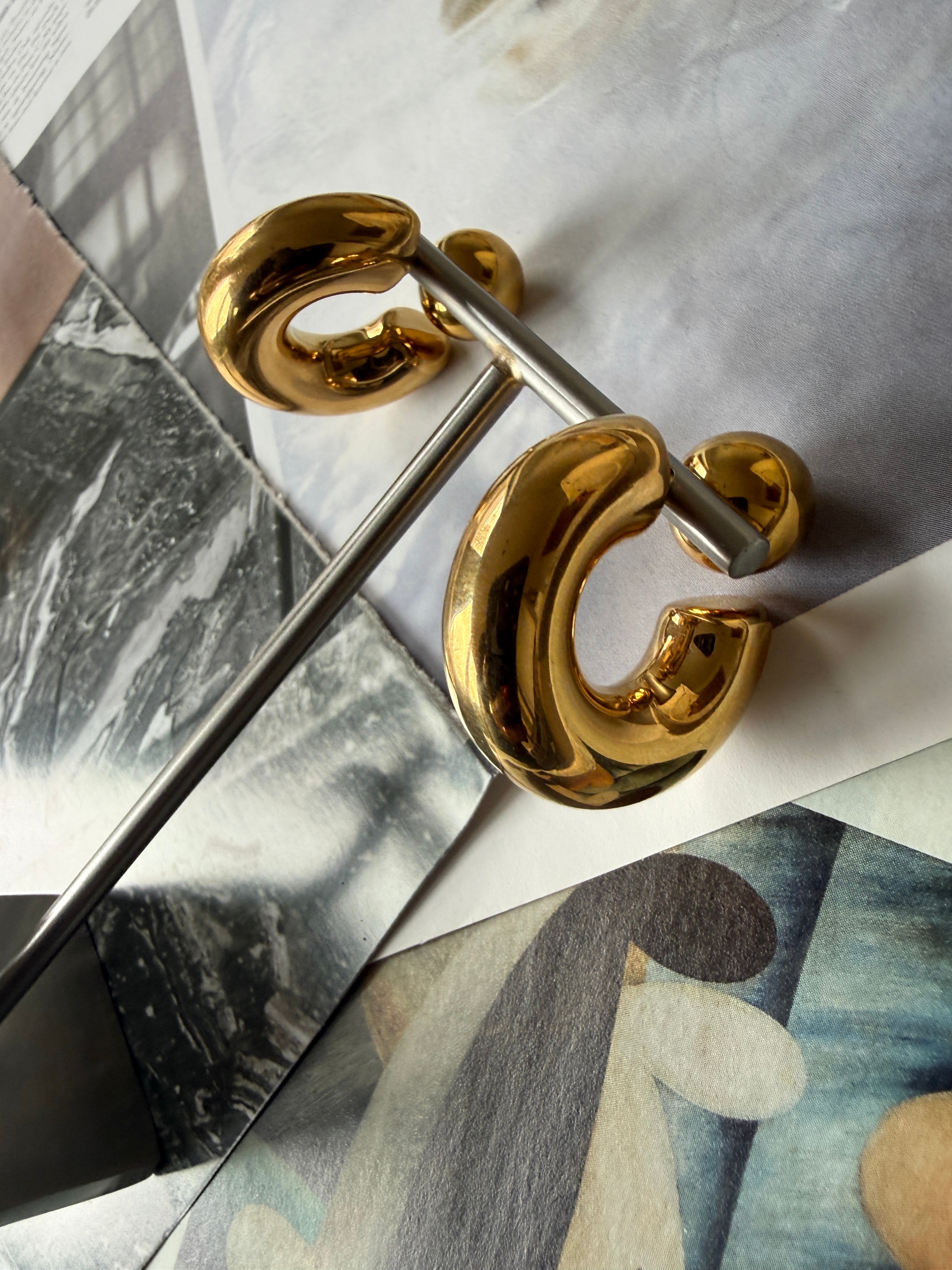 Earrings Bubble / Stainless Steel / 2cm / Not Heavy