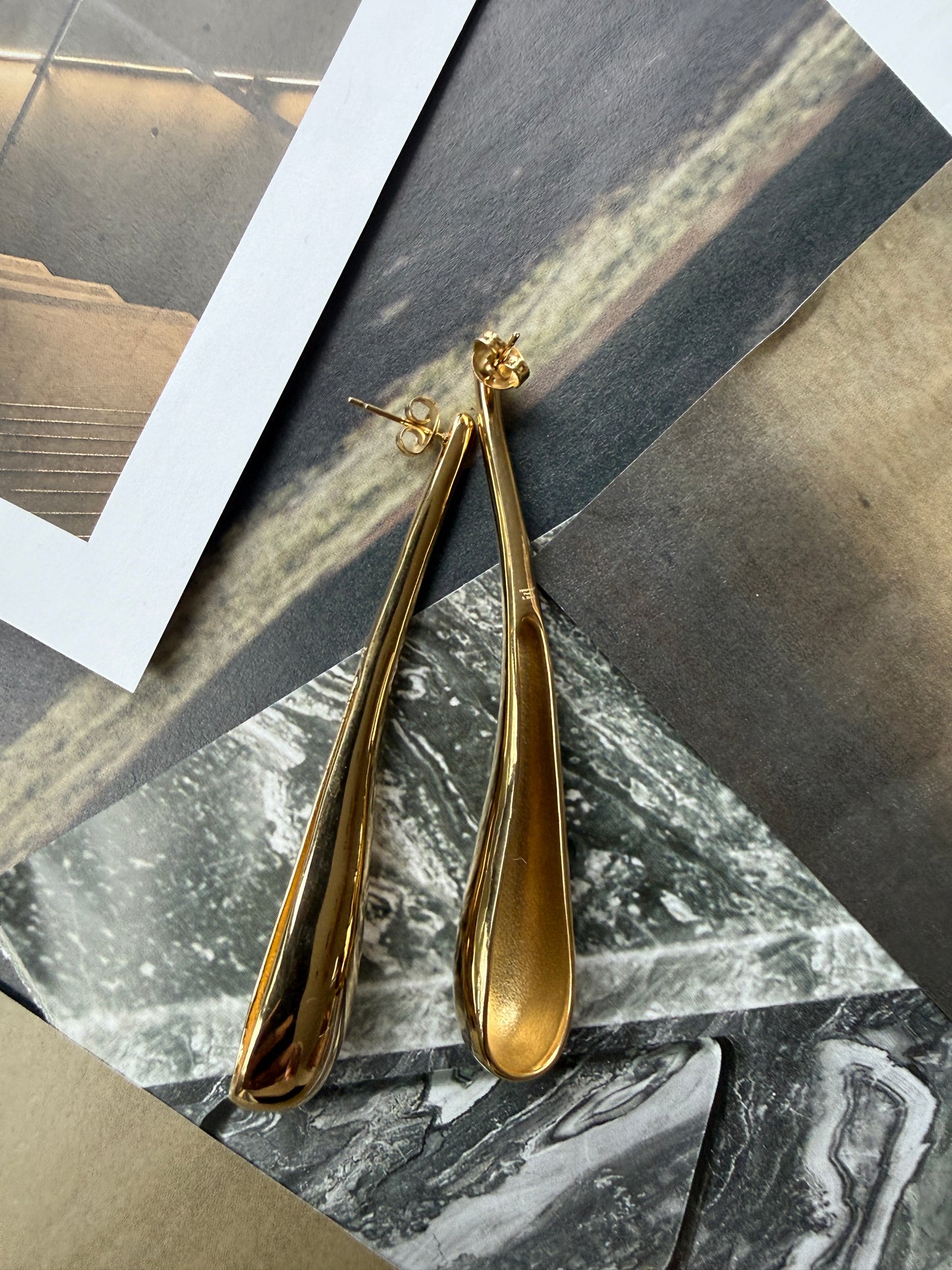 EARRINGS LUO / STAINLESS STEEL / 6CM
