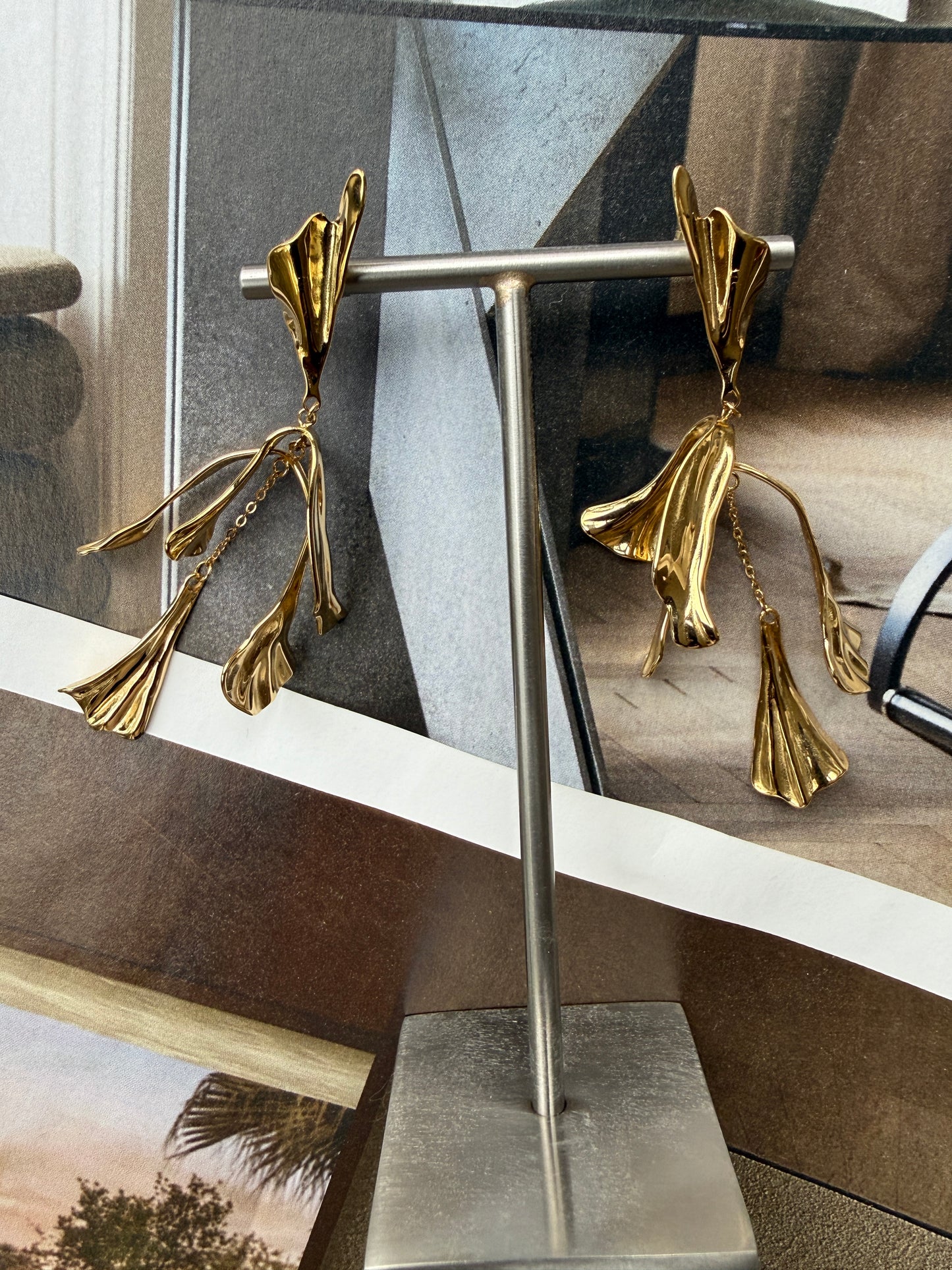 EARRINGS RIZZO / STAINLESS STEEL / 6CM