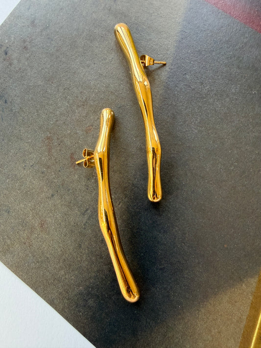 EARRINGS MIDÁ / STAINLESS STEEL / 6CM