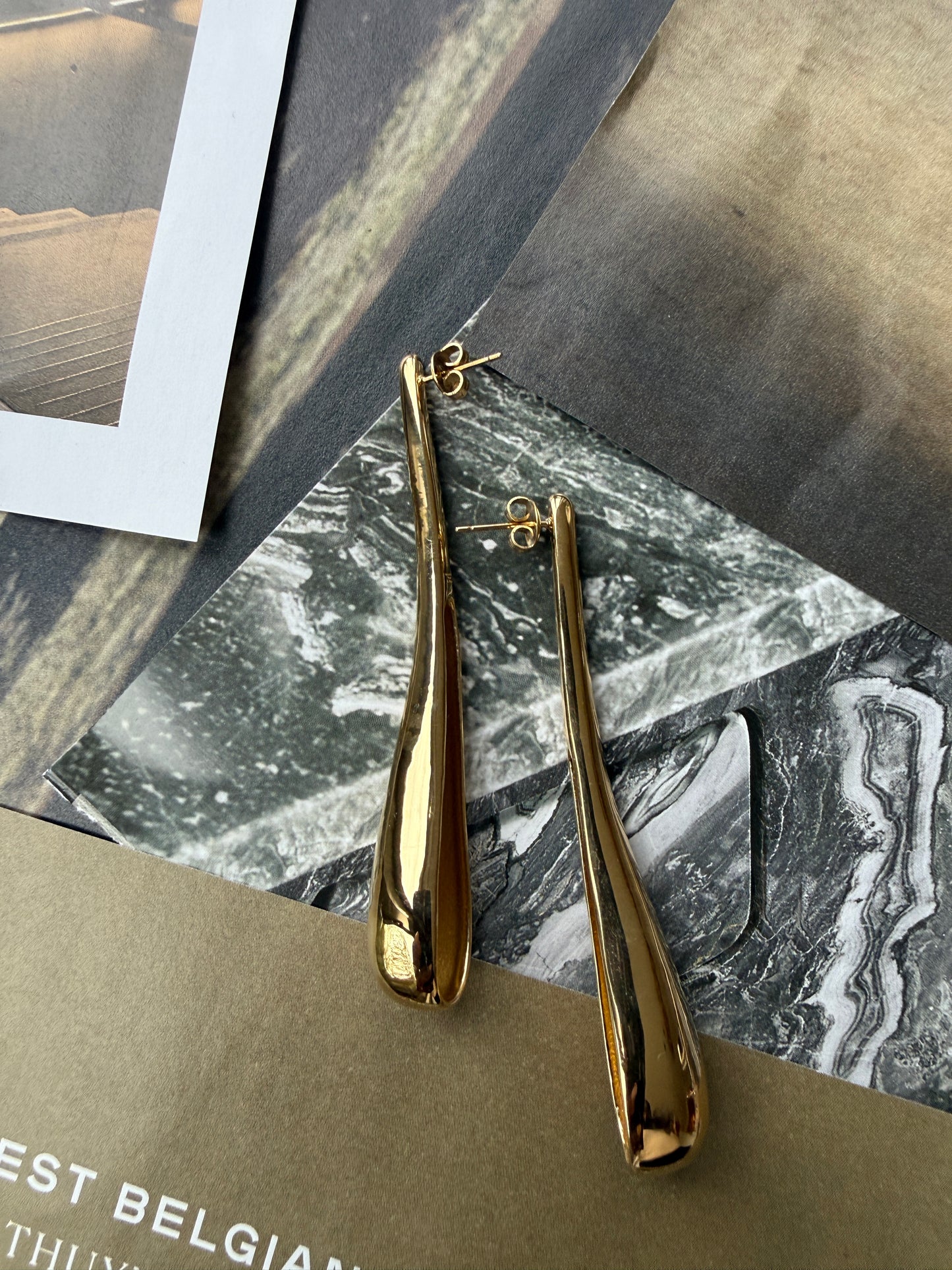 EARRINGS LUO / STAINLESS STEEL / 6CM