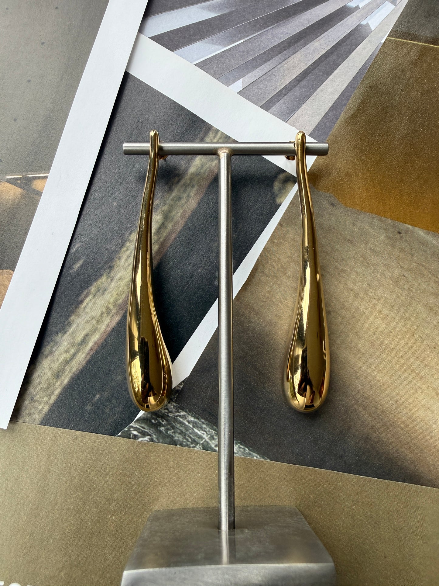 EARRINGS LUO / STAINLESS STEEL / 6CM