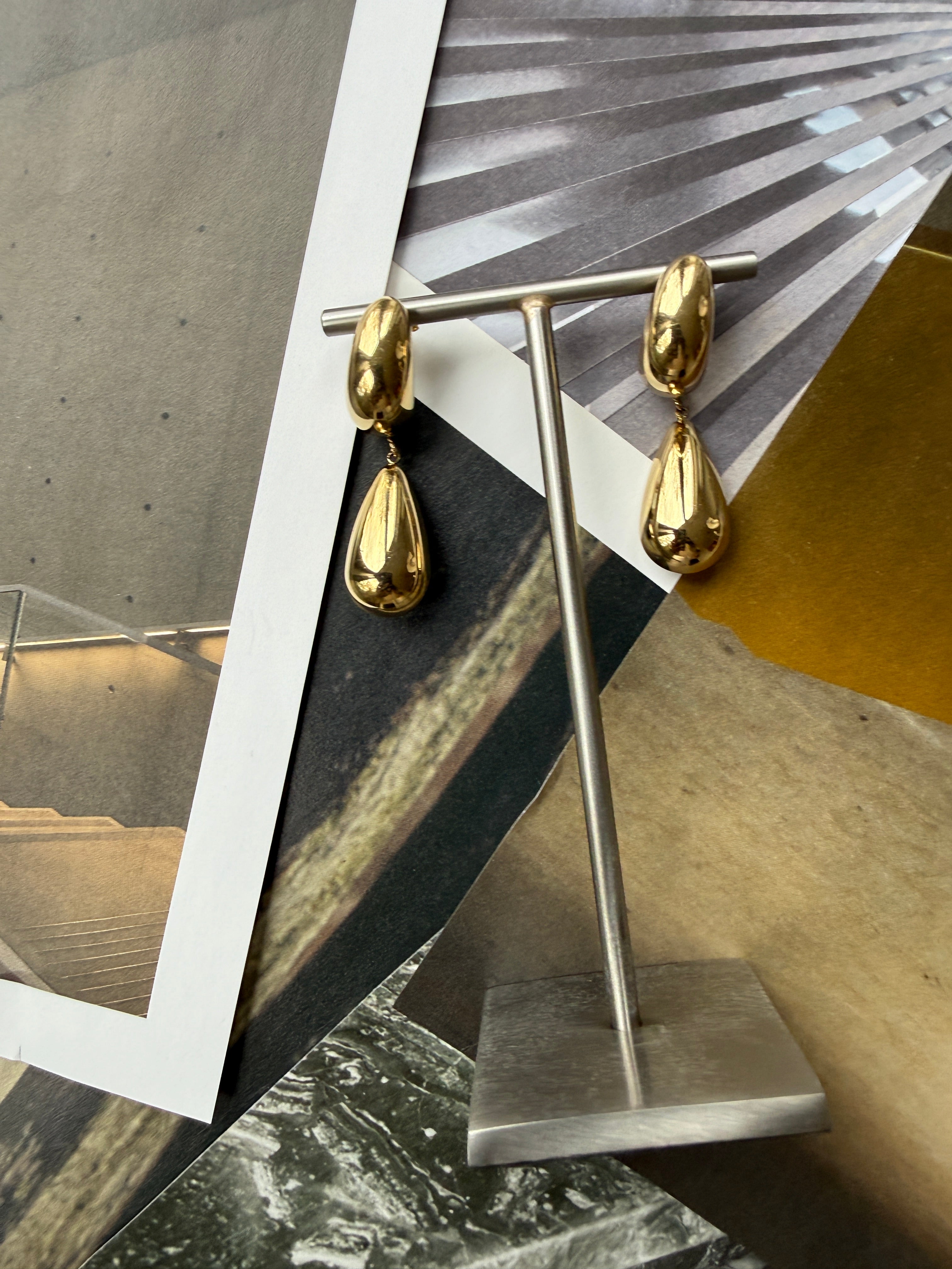 STAINLESS STEEL EARRINGS, 5CM