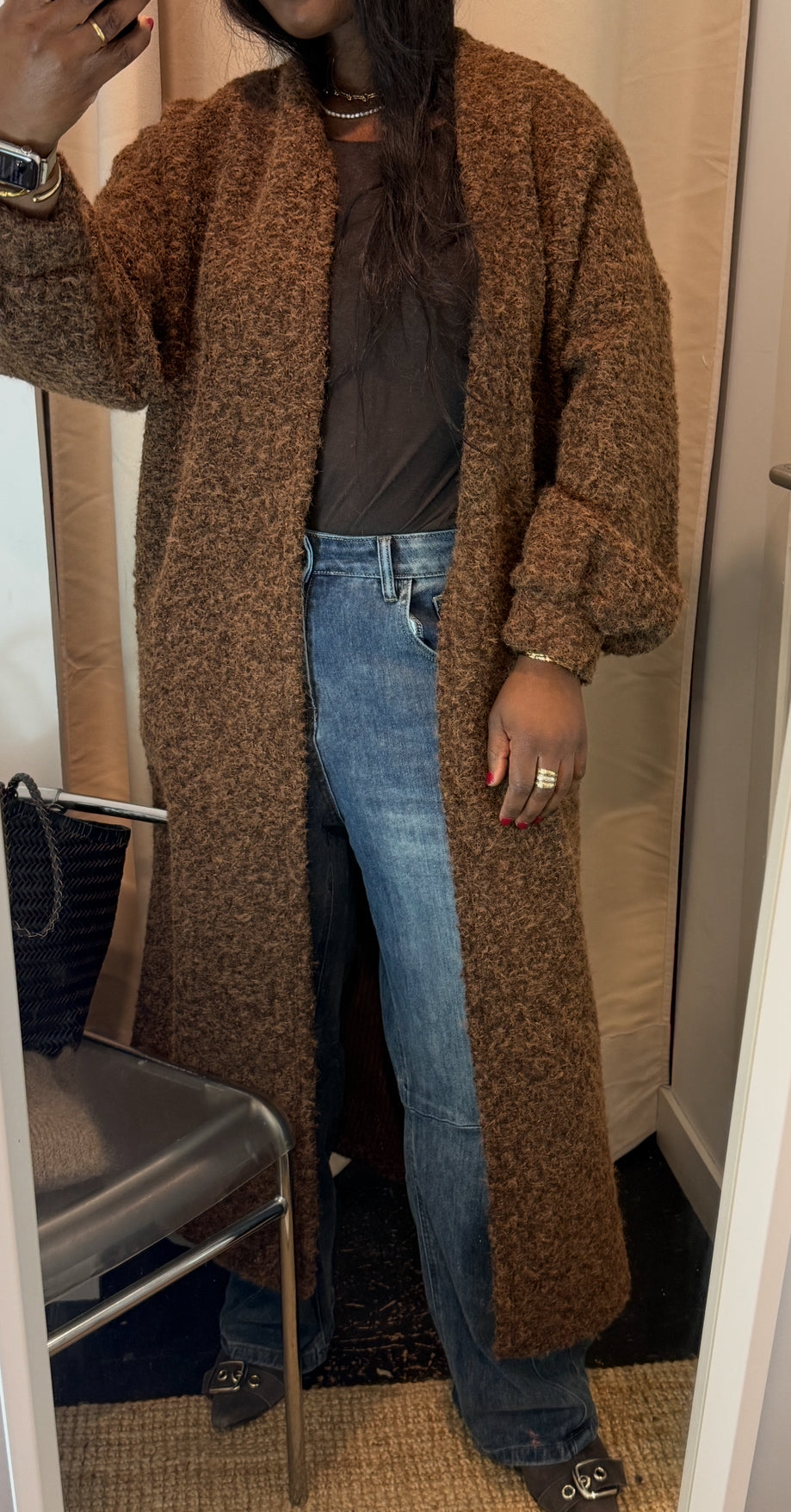 COAT PERMY CAMELBROWN / ONE SIZE 34/40