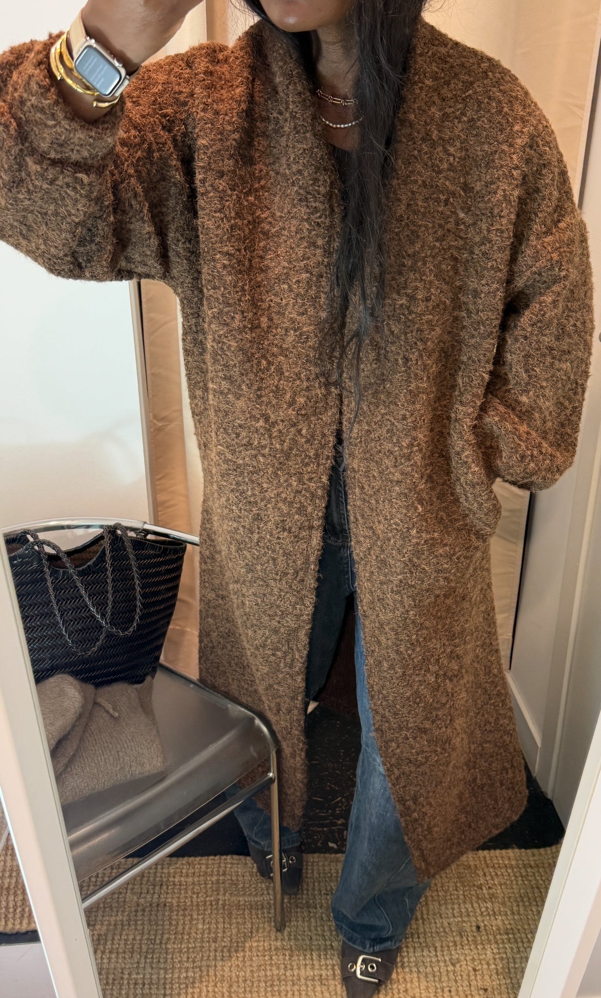 COAT PERMY CAMELBROWN / ONE SIZE 34/40