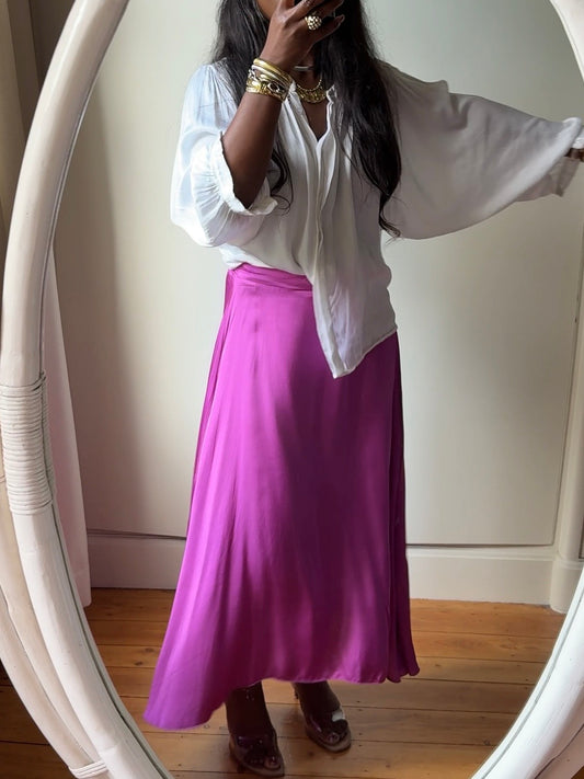 Viscose Silk feel Midi Skirt, One Size (34-42), New with Tags