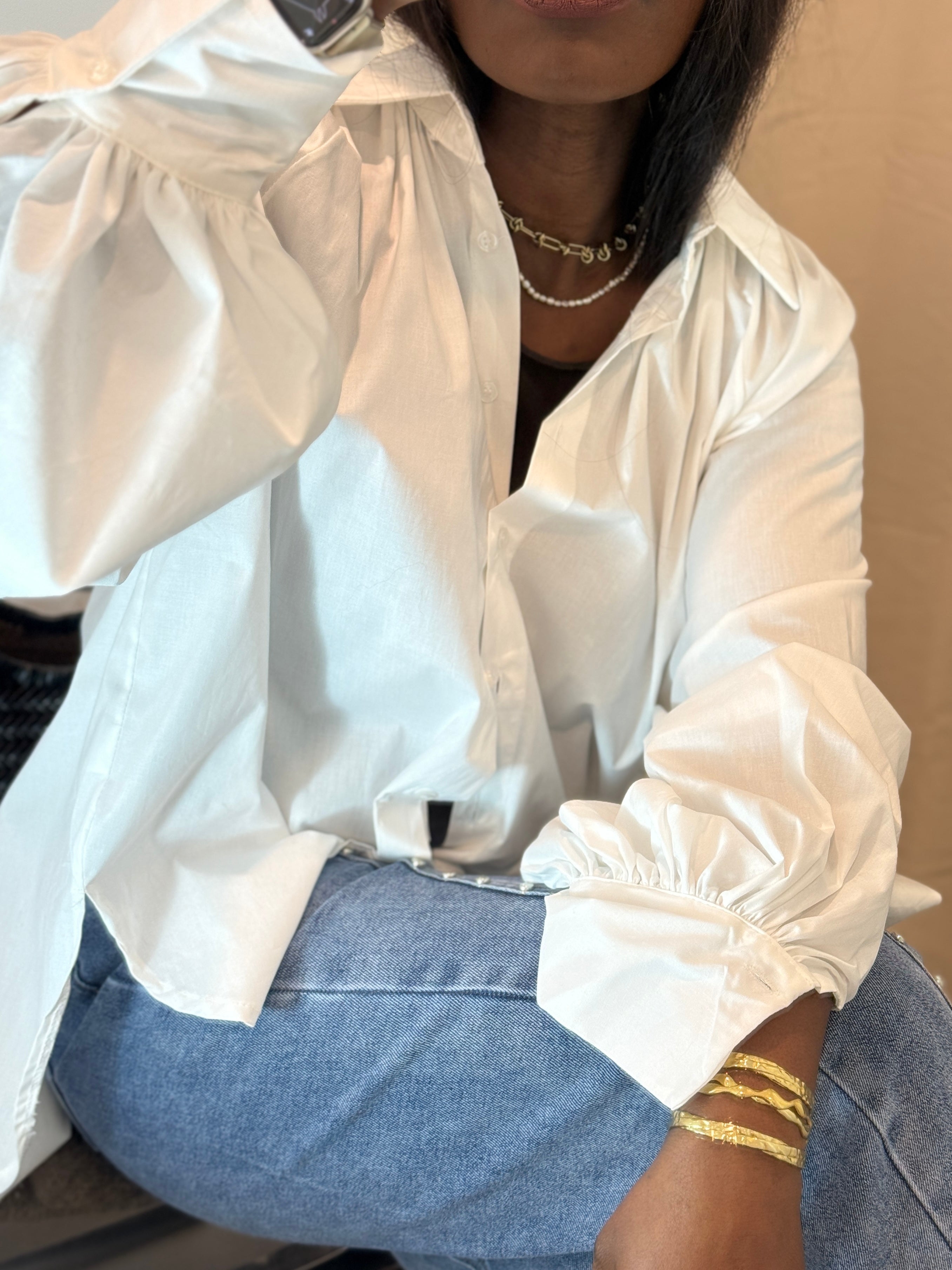 Balloon Sleeves blouses, One Size (34-42), Normal Fit, Available in Different Colors