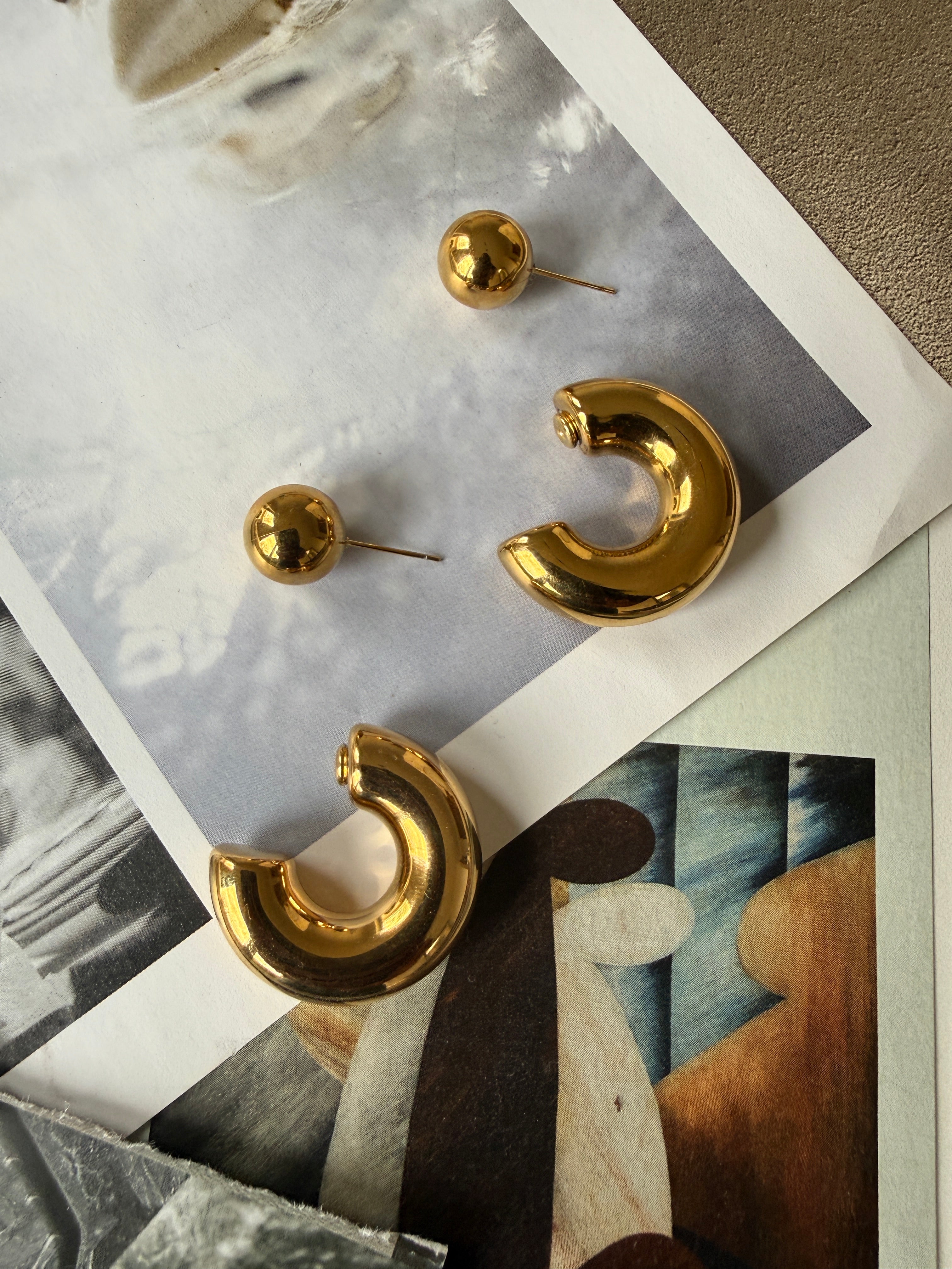 Earrings Bubble / Stainless Steel / 2cm / Not Heavy