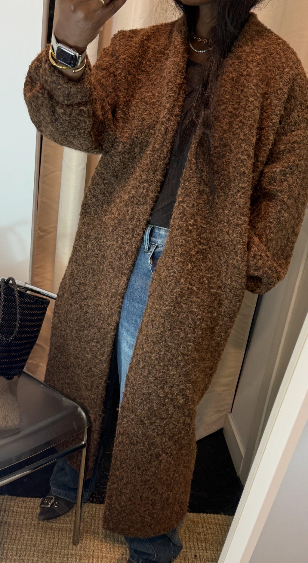 COAT PERMY CAMELBROWN / ONE SIZE 34/40