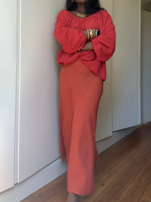 Linen Skirt, 90cm, One Size (34-40), New with Tags