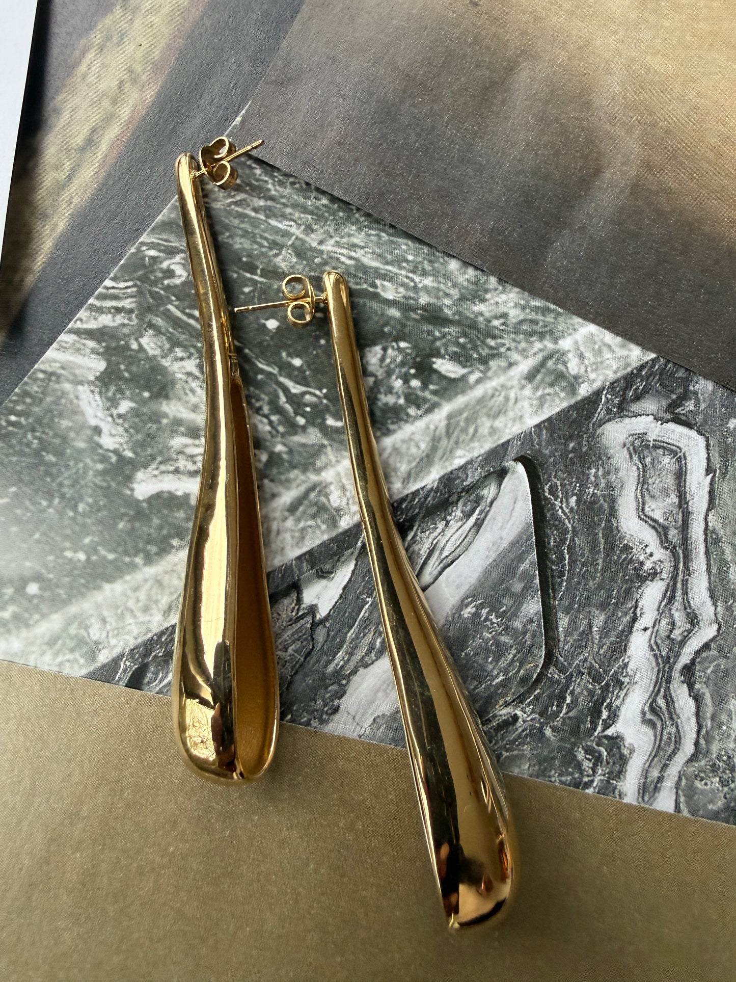 EARRINGS LUO / STAINLESS STEEL / 6CM