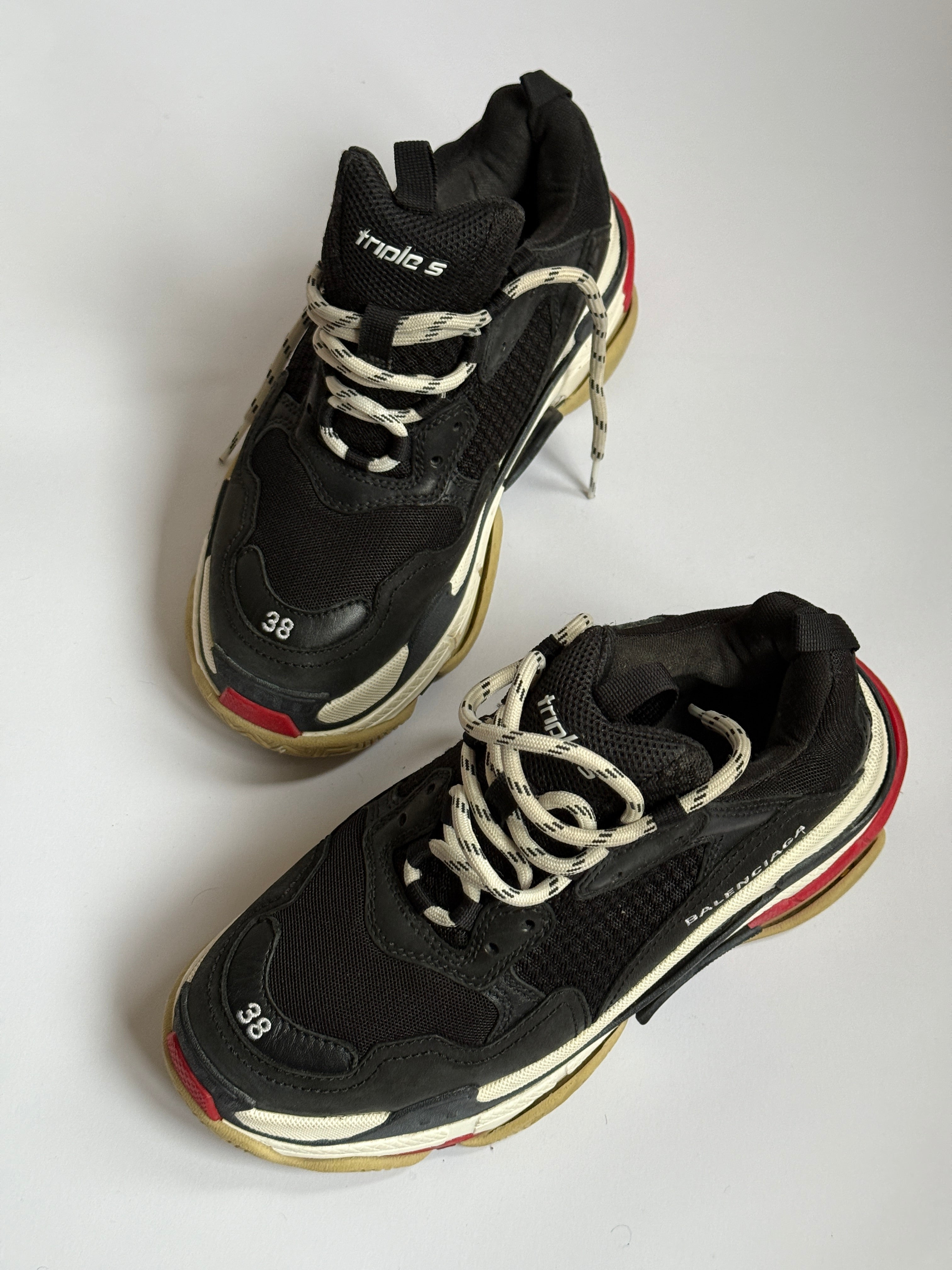 BALENCIAGA TRIPLE S CHUNKY ‘DAD’ SNEAKERS, SIZE38, WORN 2-4 TIMES