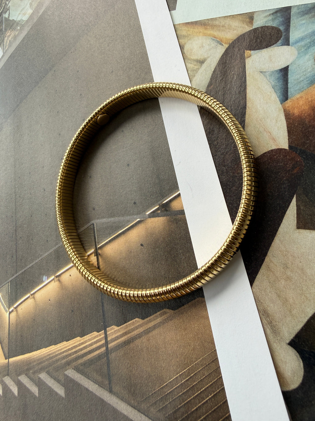 Large Gary Bracelet in Stainless Steel, Yellow or Silver Color, sold/price per piece