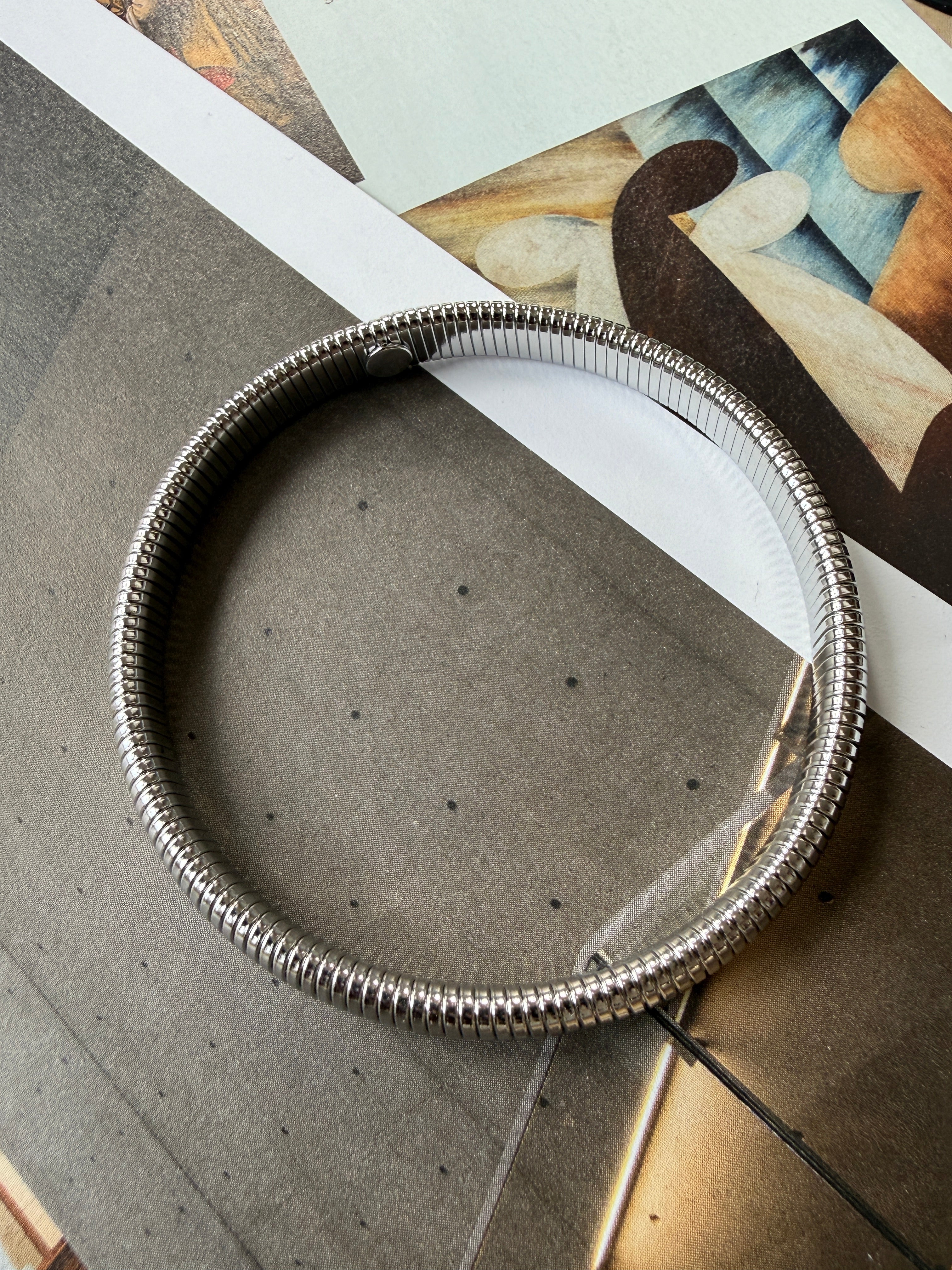 Large Gary Bracelet in Stainless Steel, Yellow or Silver Color, sold/price per piece