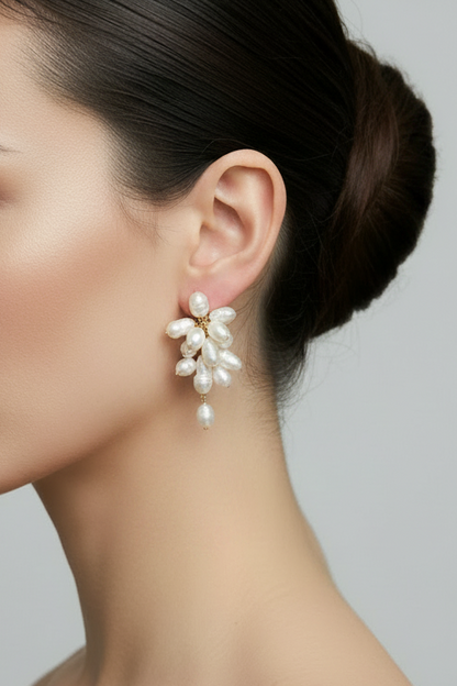 PEARLY EARRINGS, 4CM