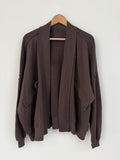 Oversized brown Sweater/Cardigan, with Two Front Pockets, One Size (34-42)