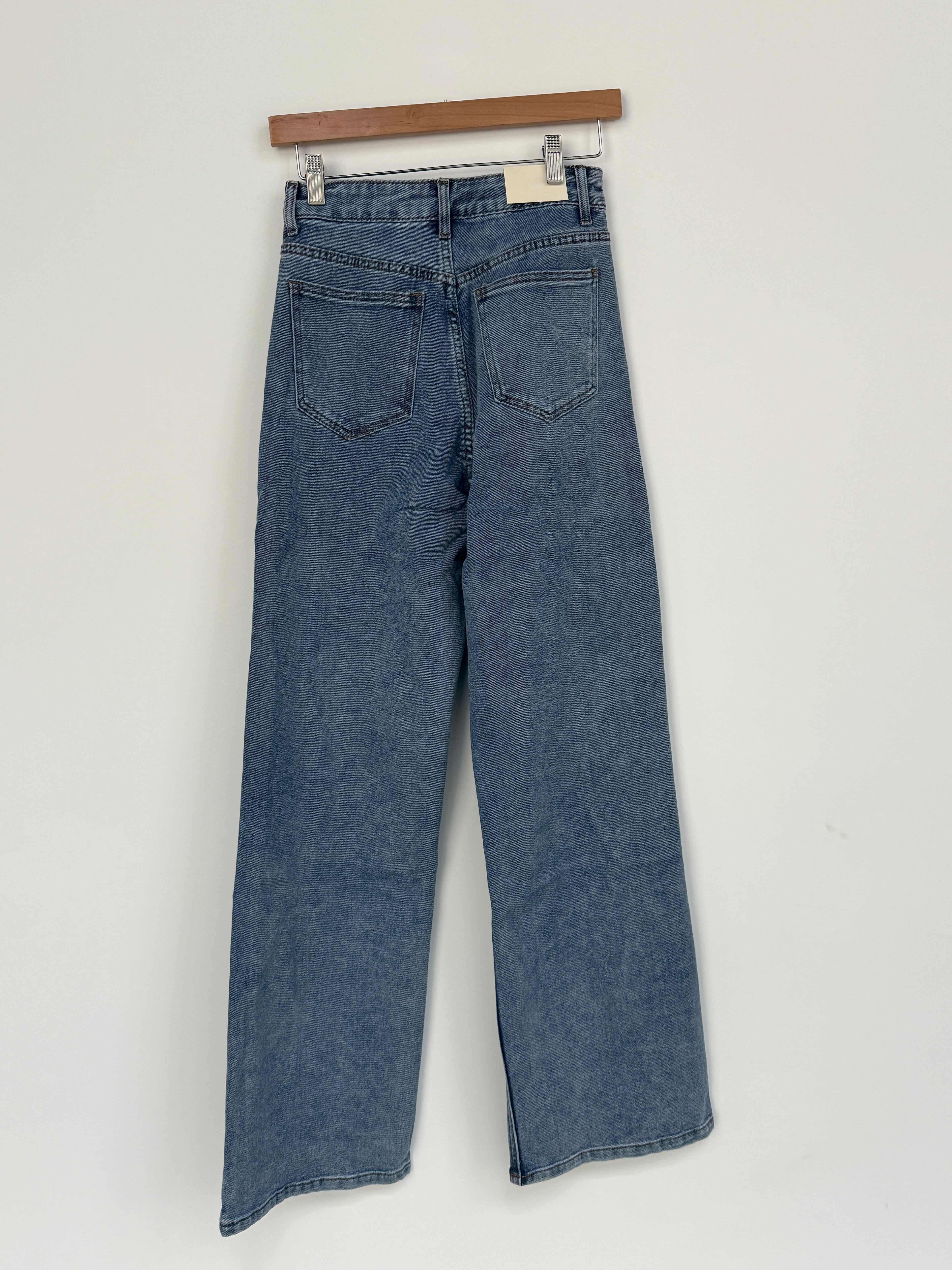 Jeans with Studs, Button Closure and zip, Light Wash, two side front pockets and two back pockets, belt loops, Normal Fit, Available in Different Sizes