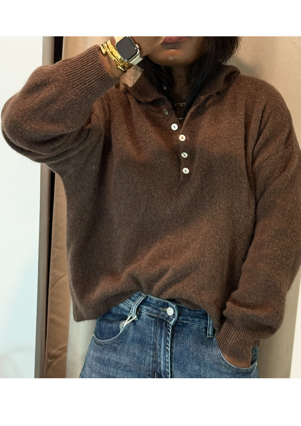 KNIT VIRY COLOR BROWN