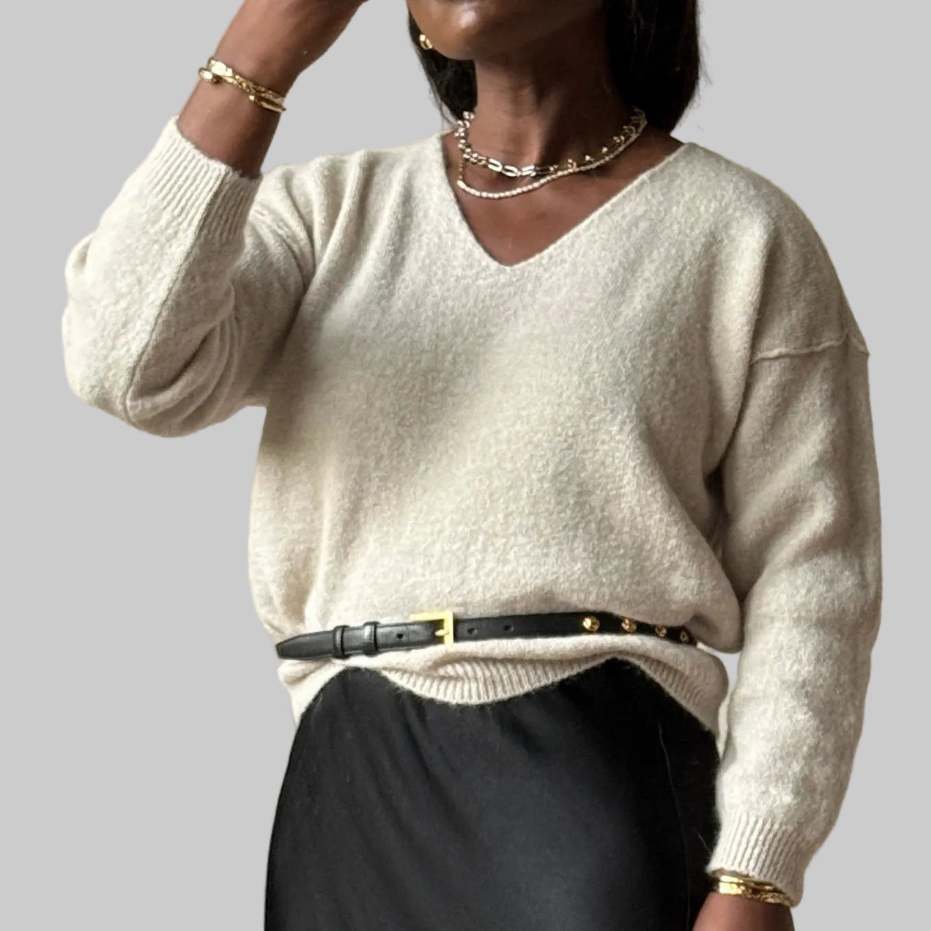 V neck Knit, One Size(34-40), Normal Fit, New without tags