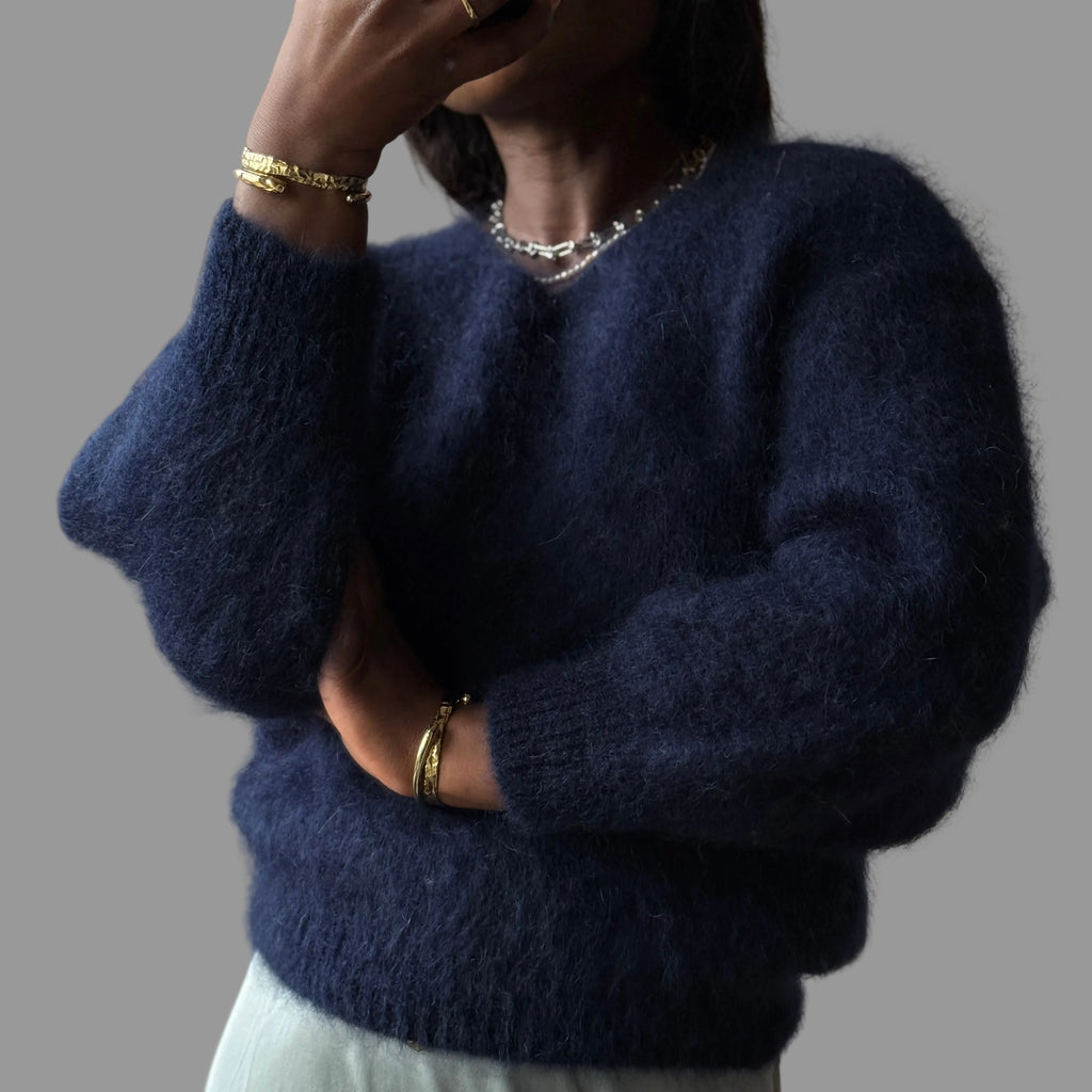 Small neck Mohair Knit, One Size (34-42), Normal Fit, New without tags