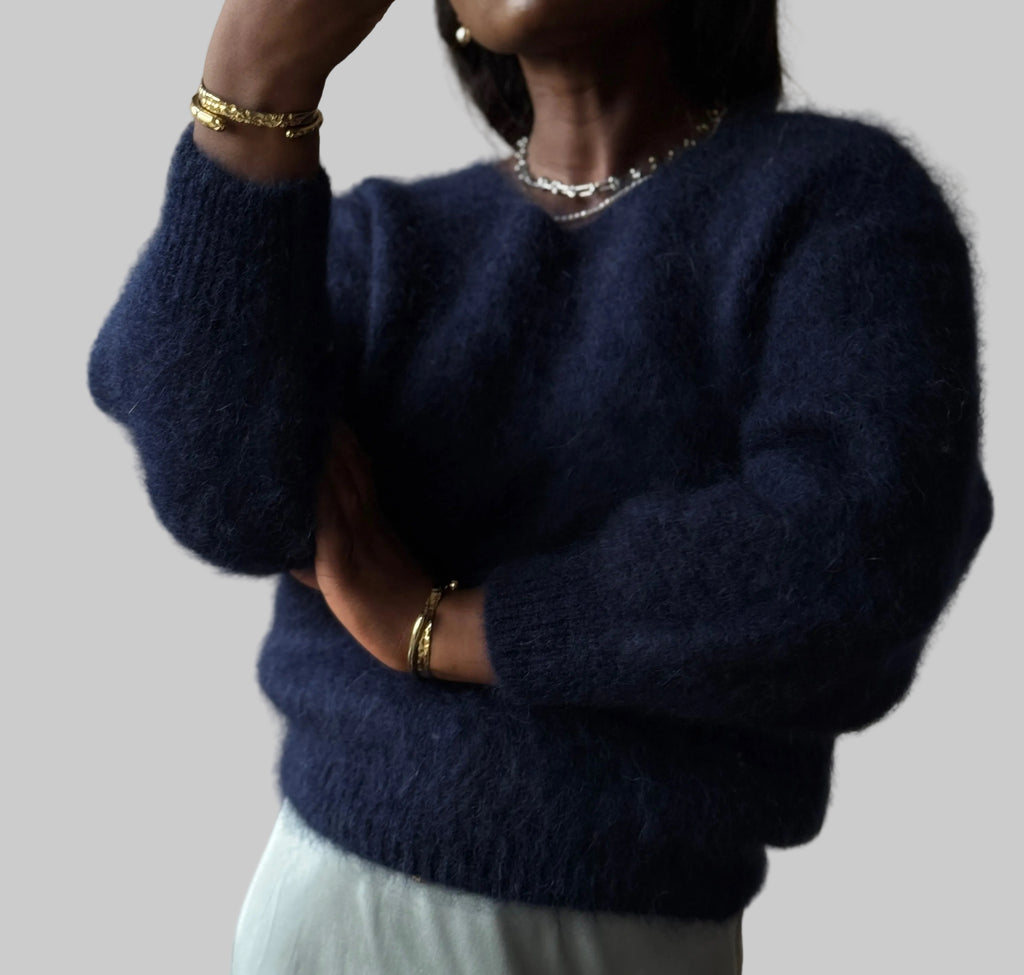 Small neck Mohair Knit, One Size (34-42), Normal Fit, New without tags