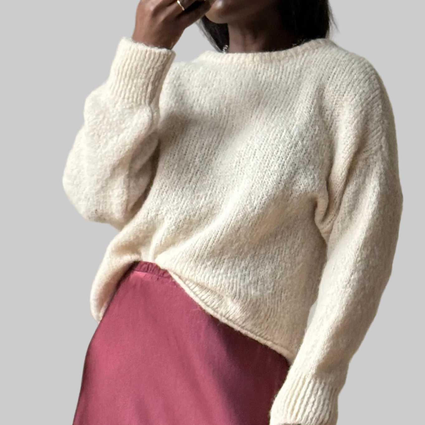 Round neck knit, One Size (34-42), Oversized Fit, New without Tags