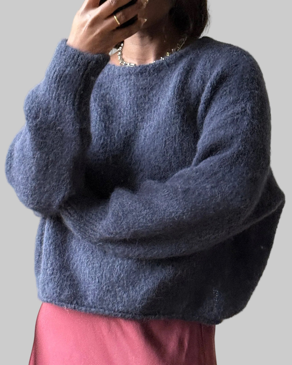 Round neck knit, One Size (34-42), Oversized Fit, New without Tags