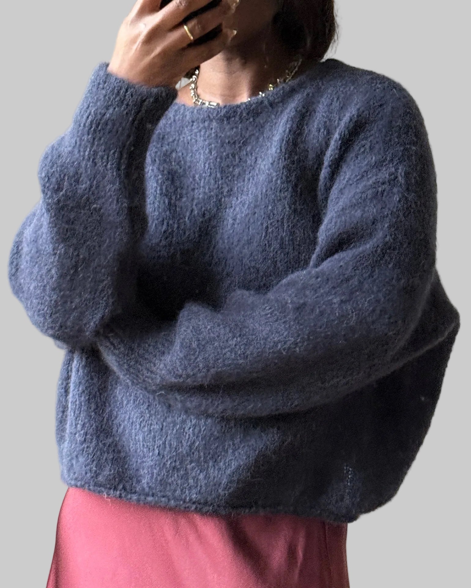 Round neck knit, One Size (34-42), Oversized Fit, New without Tags